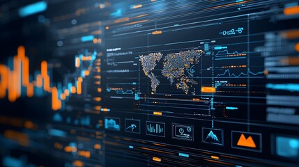 Digital graph showing a rising cryptocurrency trend with abstract design elements  The graph depicts the growth and performance of the cryptocurrency market