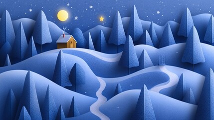 Obraz premium Winter Wonderland with Kids Playing in Snowy Landscape