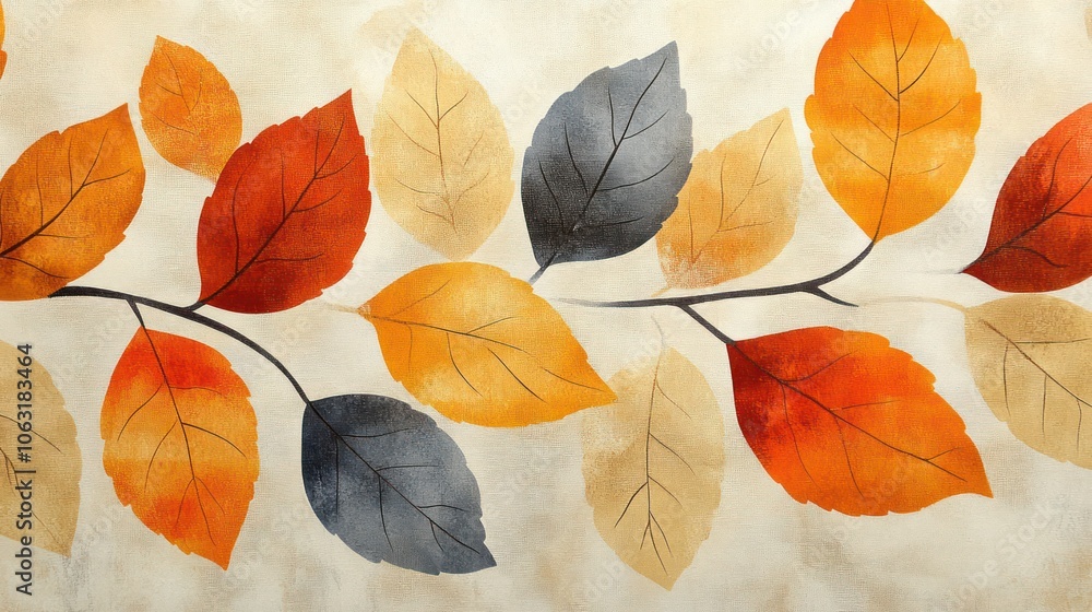 Poster abstract leaf pattern creates a sense of freedom and openness. the soft color tones create a comfort