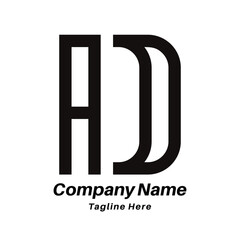 AD letter logo design icon