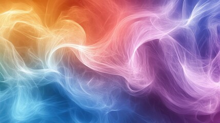 Obraz premium Abstract rainbow swirls creating a dynamic and colorful background with soft transitions
