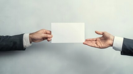 Banker handing client approved loan document, ready to buy property