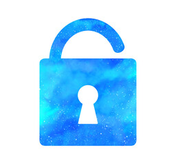 水色の星空｜開いた南京錠マーク