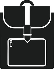 Minimalist Backpack with Front Pocket and Buckle Closure - Vector Silhouette Illustration