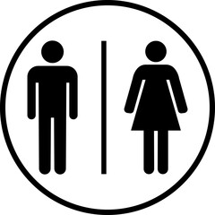 Toilet flat icon. WC vector illustration. Disabled silhouette. Restroom and change room sign. Male and female unisex toilet. Handicapped symbol. Bathroom sign isolated on transparent background.