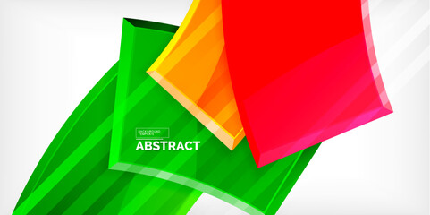 Round 3d shapes, plates background. Creative composition design template