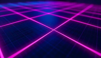 Futuristic Cyberpunk Neon Grid Texture in Pink, Blue, and Purple Glow