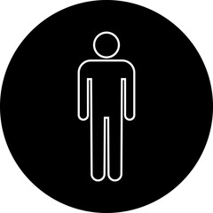 Toilet outline icon. WC vector illustration. Disabled silhouette. Restroom and change room sign. Male unisex toilet. Handicapped symbol. Bathroom sign isolated on transparent background.