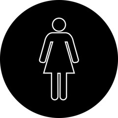 Toilet outline icon. WC vector illustration. Disabled silhouette. Restroom and change room sign. female unisex toilet. Handicapped symbol. Bathroom sign isolated on transparent background.