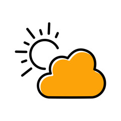 Sun Behind Small Cloud Vector Icon
