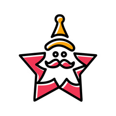 Santa Star Vector Icon