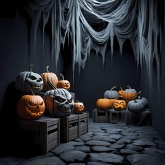 a room with a lot of candles and skulls on the table and books on the shelves and a window, Dirk Crabeth, gothic art, arcane, a still life