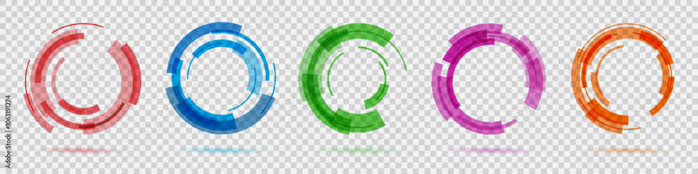 Poster abstract frames. technology digital logo. graphic shapes for background or icons. round optical bord