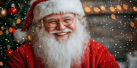 portrait of happy smiling santa claus