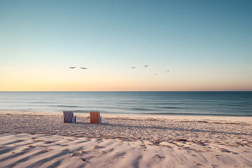 Obraz premium morgens am Strand