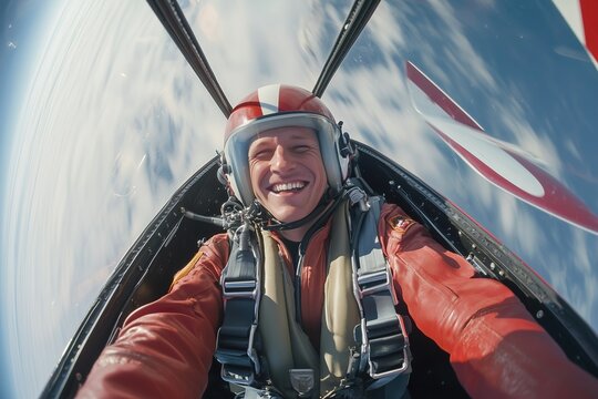 Epic aerobatics: Pilot's thrill in a stunt plane cockpit