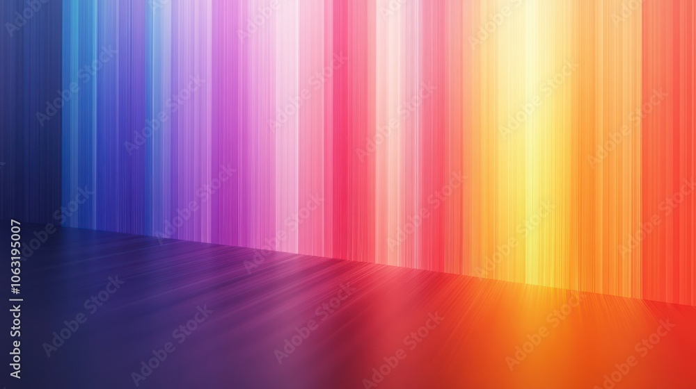 Poster Minimalist rainbow background with clean, simple color gradients flowing vertically