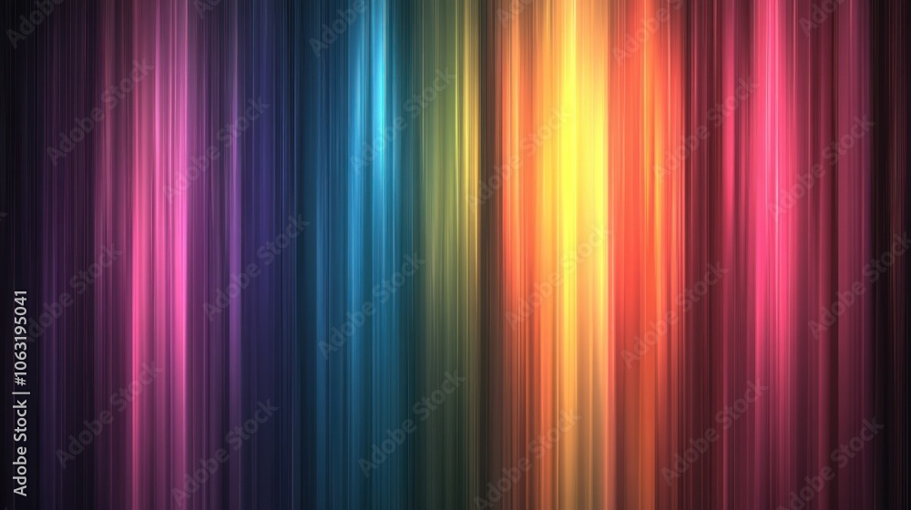 Poster Minimalist rainbow background with clean, simple color gradients flowing vertically