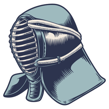 recommend clip art: Japanese Kendo mask sticker design element