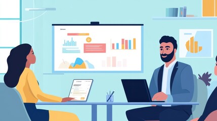 Tech Startup Presentation: An Arab businessman presenting innovative