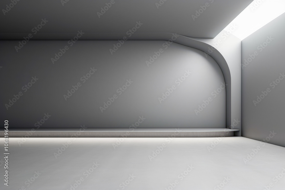 Aufkleber a room with a curved corner wall and soft lighting, creating a cozy and inviting atmosphere with its