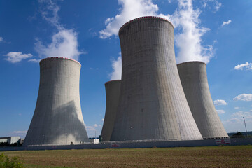 Cooling towers at nuclear power plant, energy self-sufficiency, greenhouse emission reduction and...