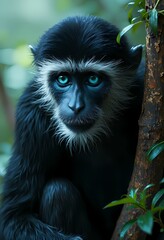 Obraz premium Blue Primate In Lush Jungle