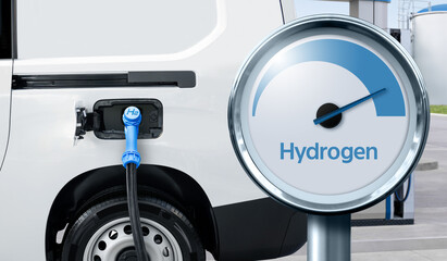 A hydrogen fuel cell delivery van concept. Clean transportation