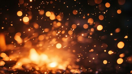 Fototapeta premium An image of blurred sparks from a fire on a black background