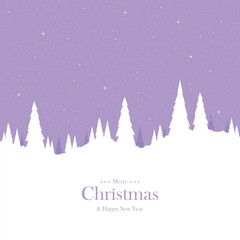 Obraz premium Merry Christmas winter landscape scene with trees and falling snow background, Holiday Christmas Background