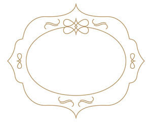 Png gold badge, vintage ornamental flourishes