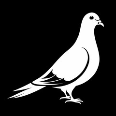 Pigeon Bird Black silhouette vector illustration isolated on a transparent background