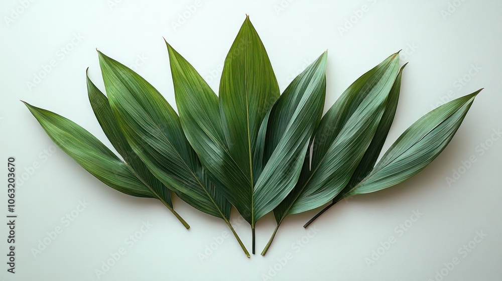Aufkleber the leaves are arranged in a geometric diamond shape, emphasizing sharp lines and depth.