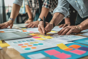 Fototapeta premium Business colleagues planning together in a meeting.