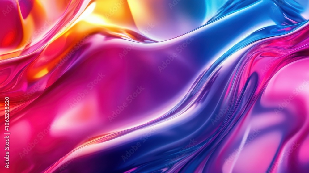 Poster abstract 3d background bright glass colorful gradient fluid wave render texture
