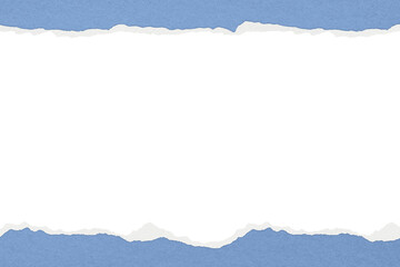 Blue ripped png paper border frame, transparent background