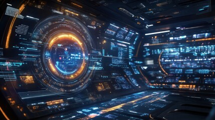 CG data analysis hud technology reports futuristic data search