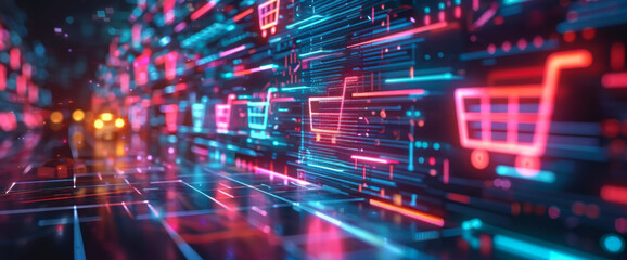 Obraz premium Online shoppers purchase products including