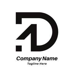 1D letter logo design icon