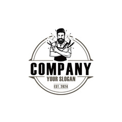 barber logo , barber man logo