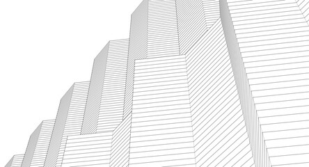 Naklejka premium ​​abstract architecture 3d illustration background 