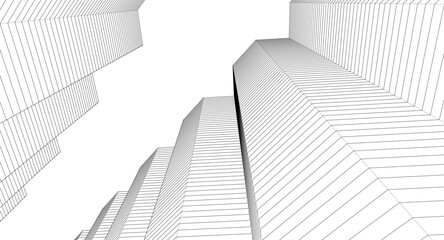Fototapeta premium ​​abstract architecture 3d illustration background 