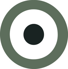 Minimalist Abstract Bullseye Circle Icon in Green and Black – Modern Geometric Concentric Circle Art for Wall Decor, Print, and Contemporary Interior Design