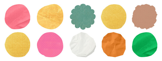 cute circle paper png cut out element set