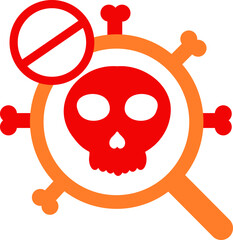 Obraz premium search with skull icon