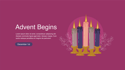 vector advent candles background template