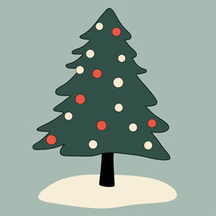 Christmas tree, abstract design, minimalistic vector, star icon, holiday tree