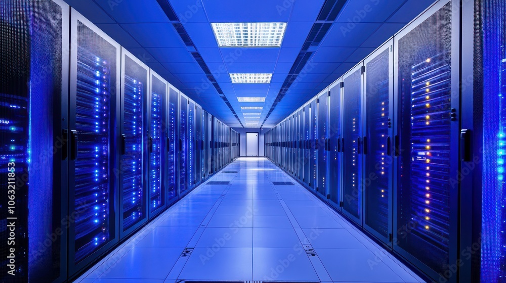 Poster data server , data center architecture and design, the concept.