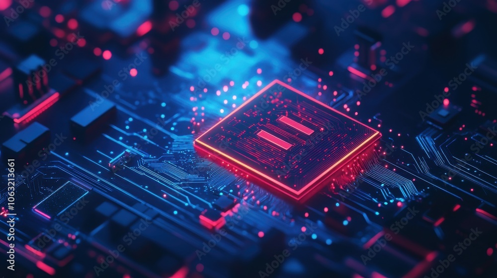 Aufkleber ai chip and chatbot icon on technology blue background. artificial intelligence innovation concept. 