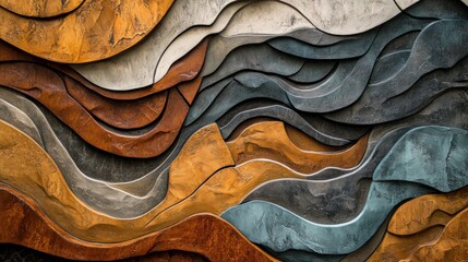 Organic shapes art combining abstract lines and textures that mimic natural growth and movement